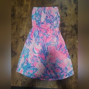 Lilly Pulitzer Size XXS Windsor Dress Strapless Ocean Theme